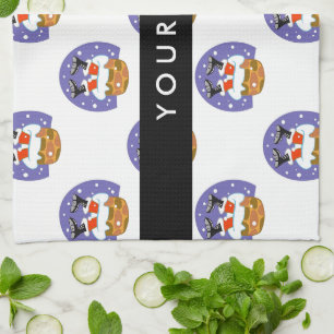 Weihnachtsmann im Schornstein, Schnee, Weihnachten Geschirrtuch