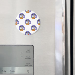 Weihnachtsmann im Schornstein, Schnee, Weihnachten Magnet