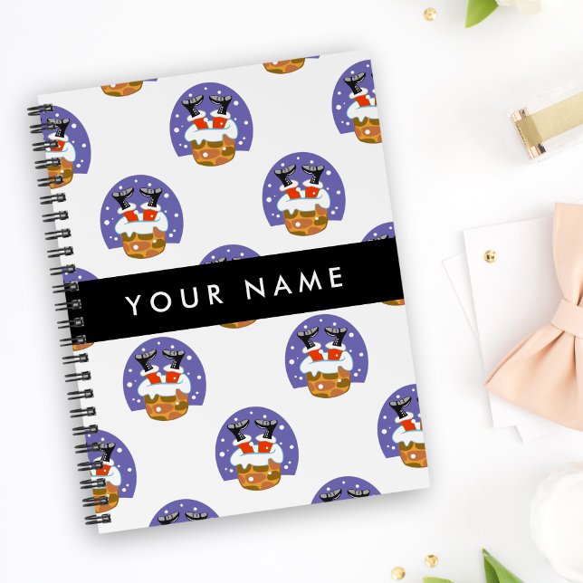 Weihnachtsmann im Schornstein, Schnee, Weihnachten Notizbuch (Von Creator hochgeladen)