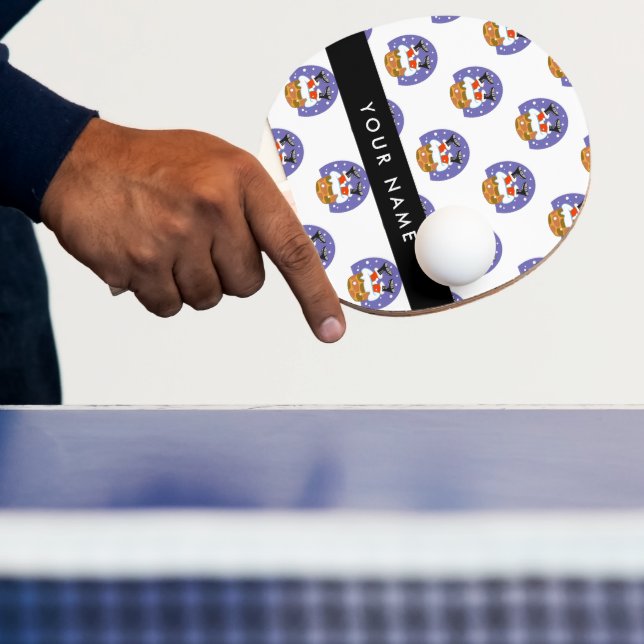 Weihnachtsmann im Schornstein, Schnee, Weihnachten Tischtennis Schläger (InSitu)