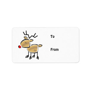 Weihnachtsmann im Strichmännchen Adressaufkleber