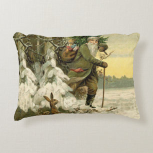 Weihnachtsmann im viktorianischen Weihnachtsbaum-S Dekokissen