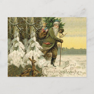 Weihnachtsmann im viktorianischen Weihnachtsbaum-S Feiertagspostkarte