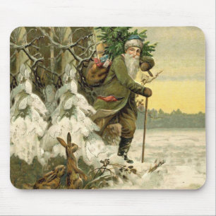 Weihnachtsmann im viktorianischen Weihnachtsbaum-S Mousepad