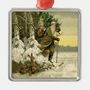 Weihnachtsmann im viktorianischen Weihnachtsbaum-S Ornament Aus Metall