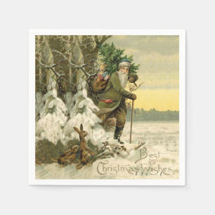 Weihnachtsmann im viktorianischen Weihnachtsstil Serviette