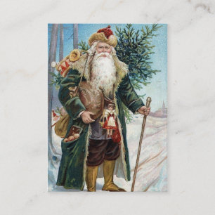 Weihnachtsmann im Vintage-Stil 6 Visitenkarte