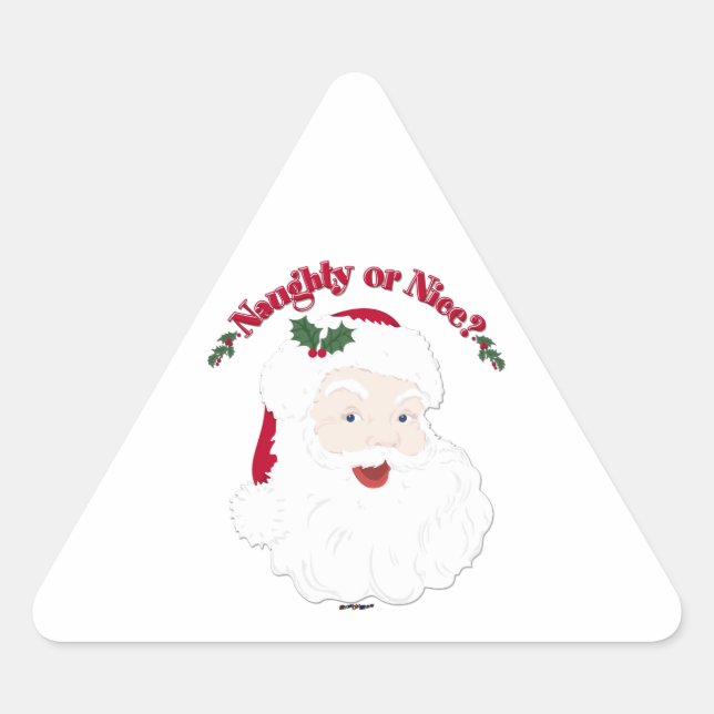 Weihnachtsmann im Vintage-Stil: Böse oder Braver? Dreieckiger Aufkleber (Vorderseite)