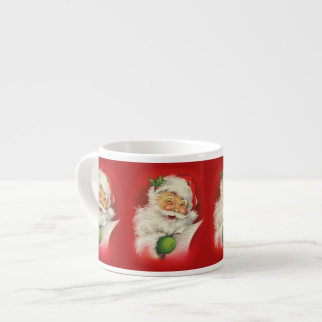 Weihnachtsmann im Vintage-Stil Espressotasse (Vorderseite Links)