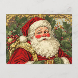 Weihnachtsmann im Vintage-Stil Feiertagspostkarte