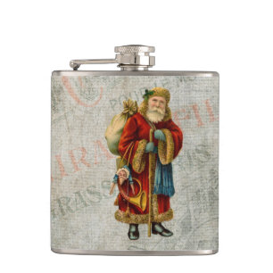 Weihnachtsmann im Vintage-Stil Flachmann