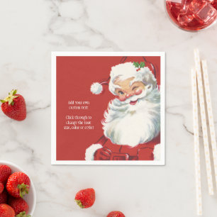 Weihnachtsmann im Vintage-Stil, fröhlich und zwink Serviette