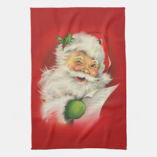 Weihnachtsmann im Vintage-Stil Geschirrtuch