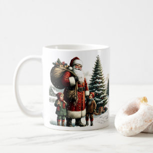 Weihnachtsmann im Vintage-Stil Kaffeetasse