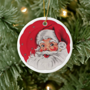 Weihnachtsmann im Vintage-Stil klassisch Keramik Ornament