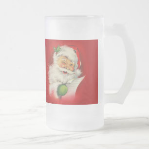 Weihnachtsmann im Vintage-Stil Mattglas Bierglas