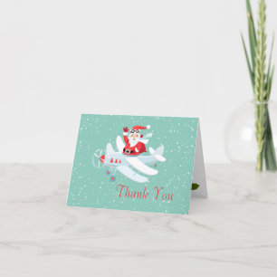 Weihnachtsmann im Vintage-Stil - Pilot Weihnachts- Dankeskarte
