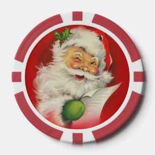 Weihnachtsmann im Vintage-Stil Pokerchips