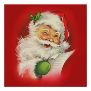 Weihnachtsmann im Vintage-Stil Poster