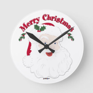 Weihnachtsmann im Vintage-Stil Runde Wanduhr
