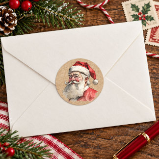 Weihnachtsmann im Vintage-Stil Runder Aufkleber
