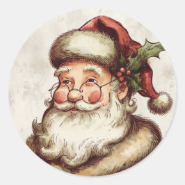 Weihnachtsmann im Vintage-Stil Runder Aufkleber