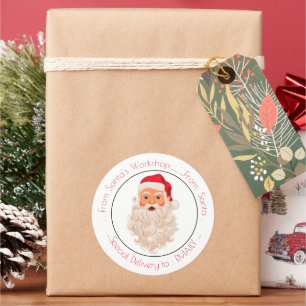 Weihnachtsmann im Vintage-Stil Runder Aufkleber