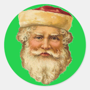Weihnachtsmann im Vintage-Stil Runder Aufkleber