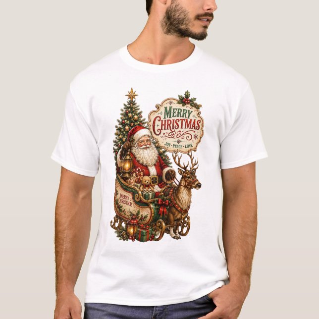 Weihnachtsmann im Vintage-Stil T-Shirt (Vorderseite)