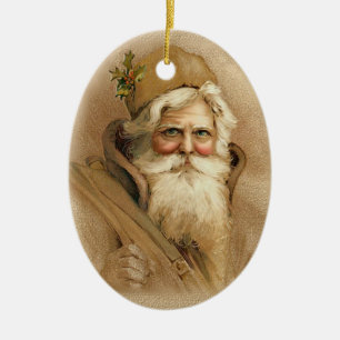 Weihnachtsmann in altmodischem Stil 2 Keramik Ornament