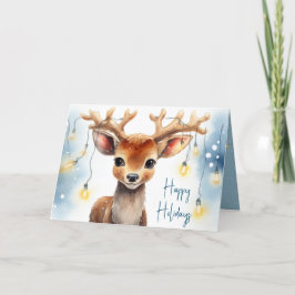 Weihnachtsmann in Aquarellenglühen Feiertagskarte