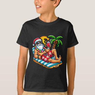 Weihnachtsmann in Badehose Sommer Weihnachten Stra T-Shirt