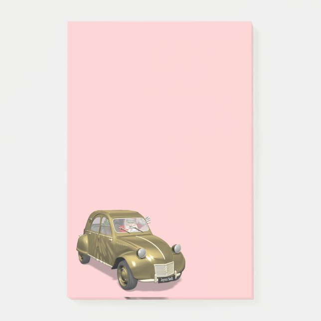 Weihnachtsmann in Citroen 2 CV Post-it Klebezettel (Vorderseite)