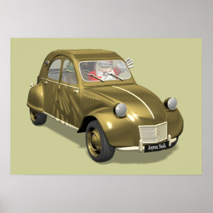 Weihnachtsmann in Citroen 2 CV Poster