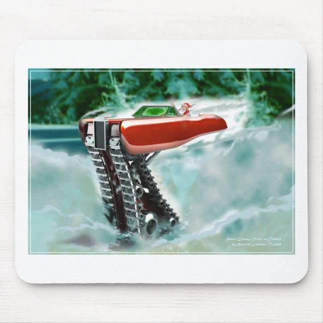 Weihnachtsmann in einem roten Rolls Mousepad (Vorne)