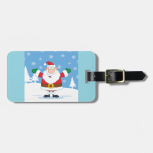Weihnachtsmann in einer verschneiten Winterlandsch Gepäckanhänger
