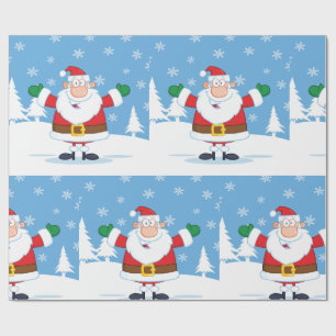 Weihnachtsmann in einer verschneiten Winterlandsch Geschenkpapier