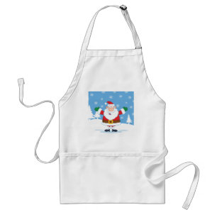 Weihnachtsmann in einer verschneiten Winterlandsch Schürze