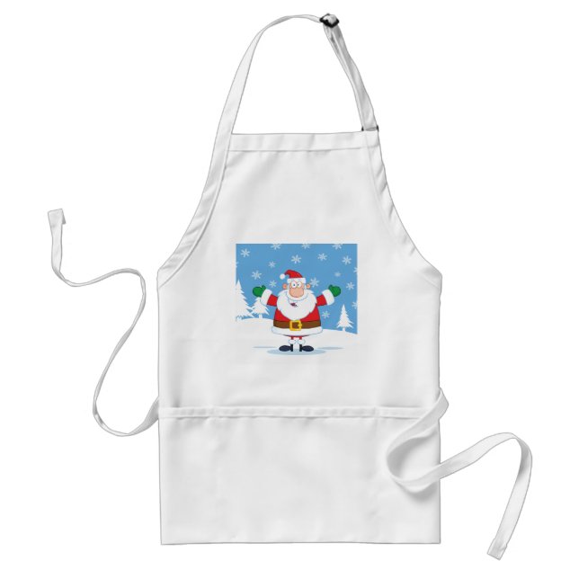 Weihnachtsmann in einer verschneiten Winterlandsch Schürze (Vorne)