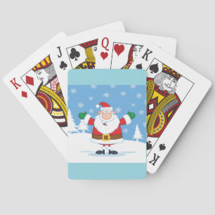 Weihnachtsmann in einer verschneiten Winterlandsch Spielkarten