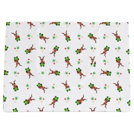 Weihnachtsmann in Grün und Rot Große Geschenktüte