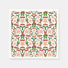 Weihnachtsmann in Grün und Rot Serviette