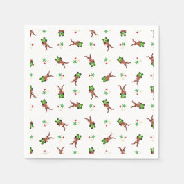 Weihnachtsmann in Grün und Rot Serviette