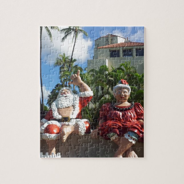 Weihnachtsmann in Hawaii Puzzle (Vertikal)