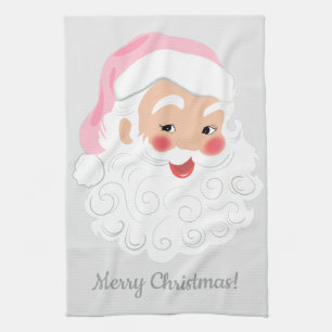 Weihnachtsmann in Pink Hat Weihnachten Geschirrtuch
