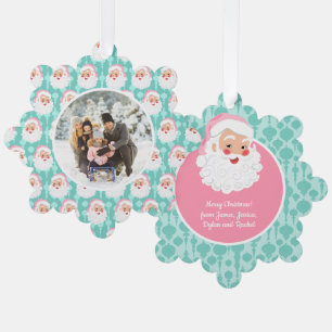 Weihnachtsmann in Pink Hat Weihnachten Ornament Karte