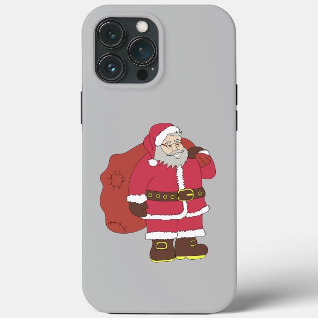 Weihnachtsmann in rot mit Geschenktasche und Brill Case-Mate iPhone Hülle (Rückseite)