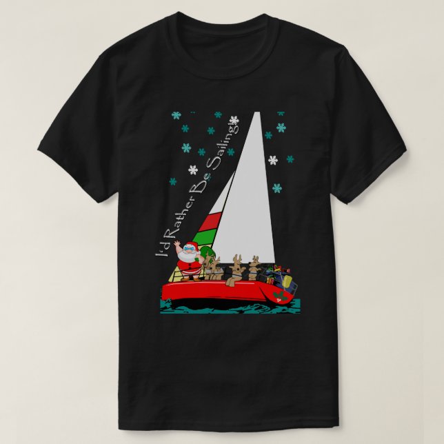Weihnachtsmann in Sailboat Segler T-Shirt (Design vorne)