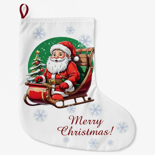 Weihnachtsmann in Sleighs Strumpf Großer Weihnachtsstrumpf (Vorderseite)