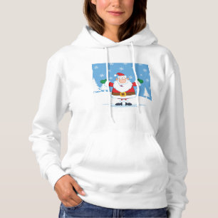 Weihnachtsmann in winterlicher Schneeszene Hoodie
